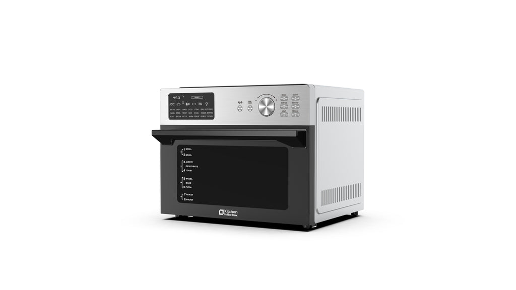 Kitchen in the Box 32QT Digital Air Fryer Toaster Oven Combo, 21-in-1 Convection Oven with Rotisserie & Dehydrate, Family-Size Countertop Oven with 6 Accessories, 1800W