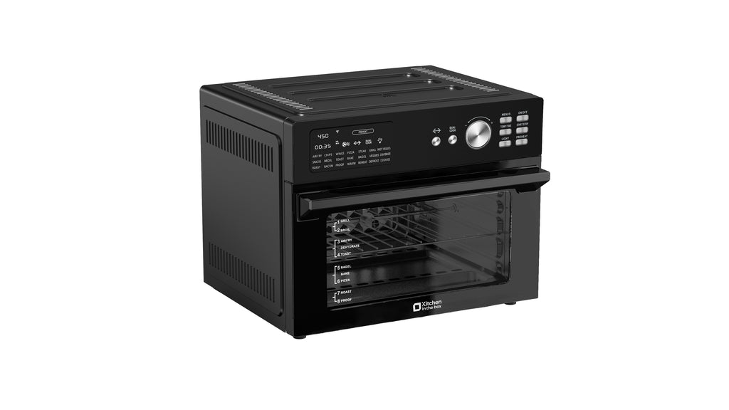 Kitchen in the Box 32QT Digital Air Fryer Toaster Oven Combo, 21-in-1 Convection Oven with Rotisserie & Dehydrate, Family-Size Countertop Oven with 6 Accessories, 1800W
