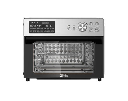 Kitchen in the Box 32QT Digital Air Fryer Toaster Oven Combo, 21-in-1 Convection Oven with Rotisserie & Dehydrate, Family-Size Countertop Oven with 6 Accessories, 1800W