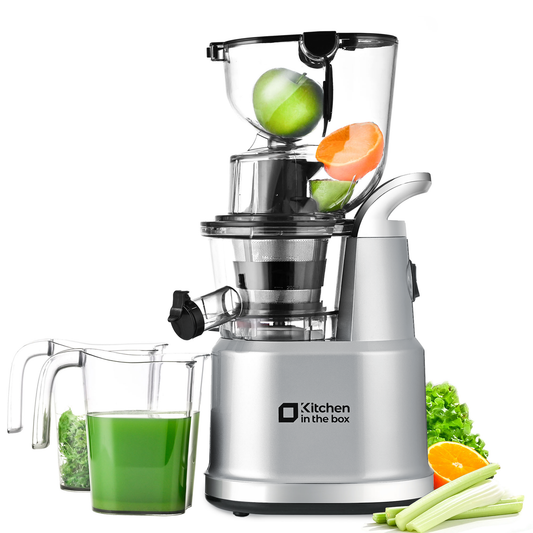 Kitchen in the Box Cold Press Juicer Machines With 3.26" Wide Feed Chute, Slow Masticating Juicer Machine for Whole Fruits and Vegetables, BPA-Free, High Juice Yield Juicer Maker